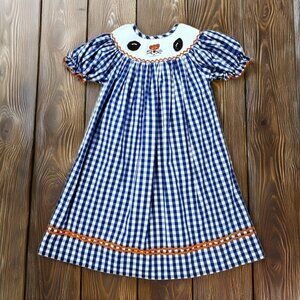 The Smocking Bug Smocked Auburn Tigers Football Dress Size 3